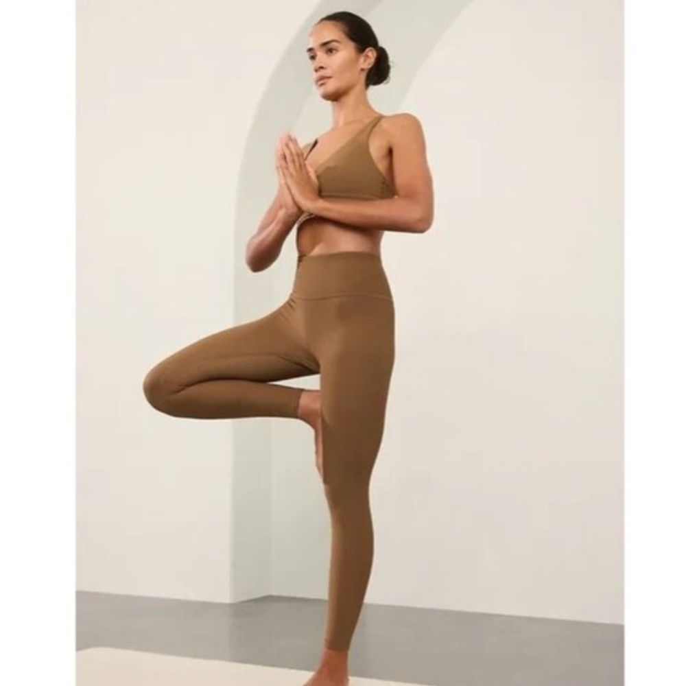 Athleta High-Waist Leggings in Brown Tan
